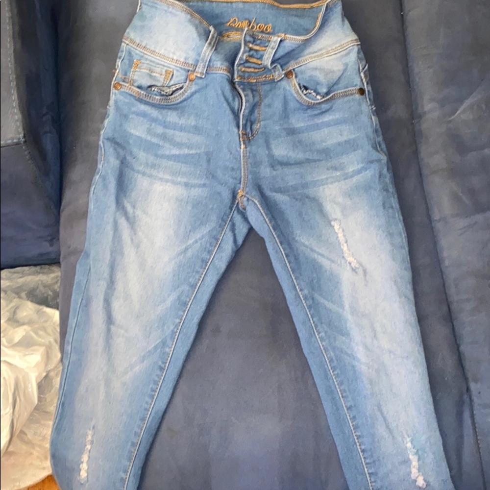 Light blue skinny jeans